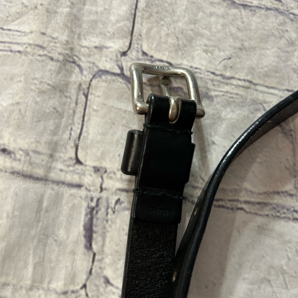 CALVIN KLEIN THIN BLACK ITALIAN SADDLE LEATHER WOMEN’S BELT SIZE LARGE - Picture 5 of 9